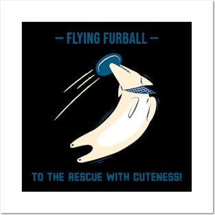 Flying Furball To the Rescue Super dog Posters and Art